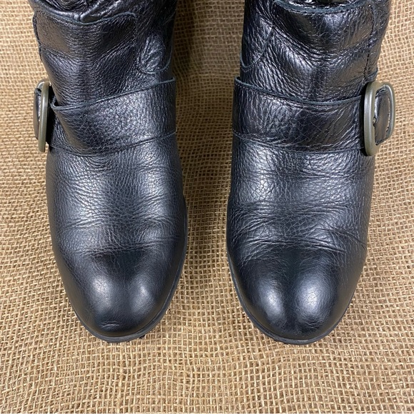 Born boots booties black buckle straps calf high leather women size 10 - Picture 10 of 11